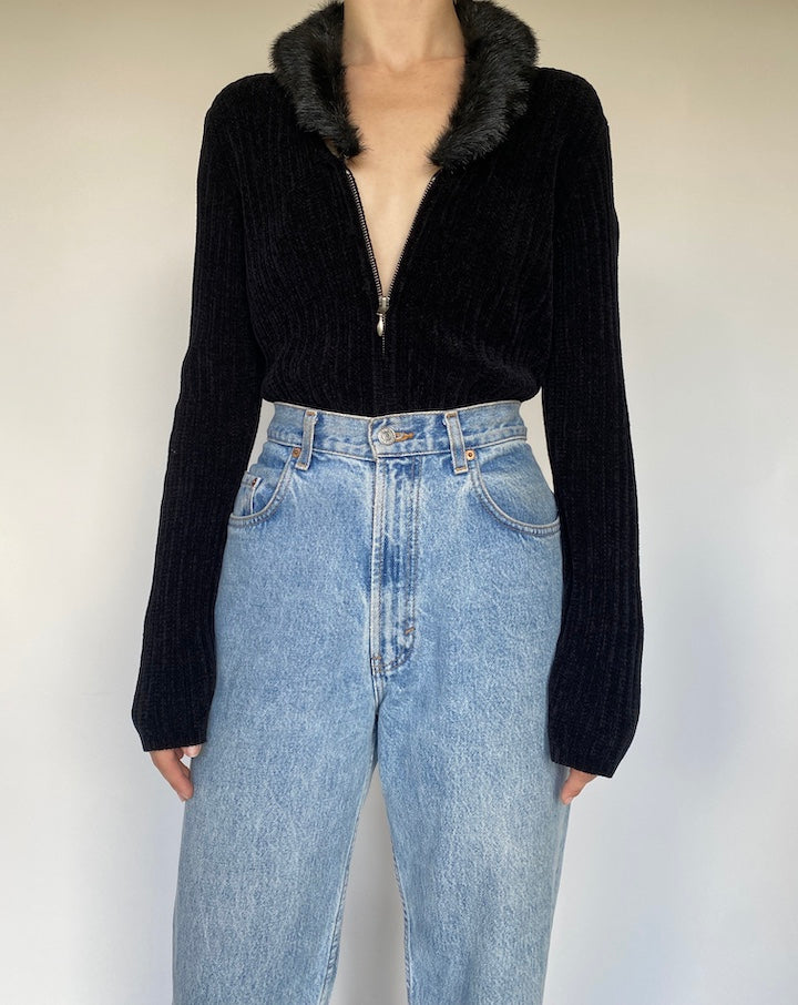 VINTAGE BLACK CARDIGAN 2709