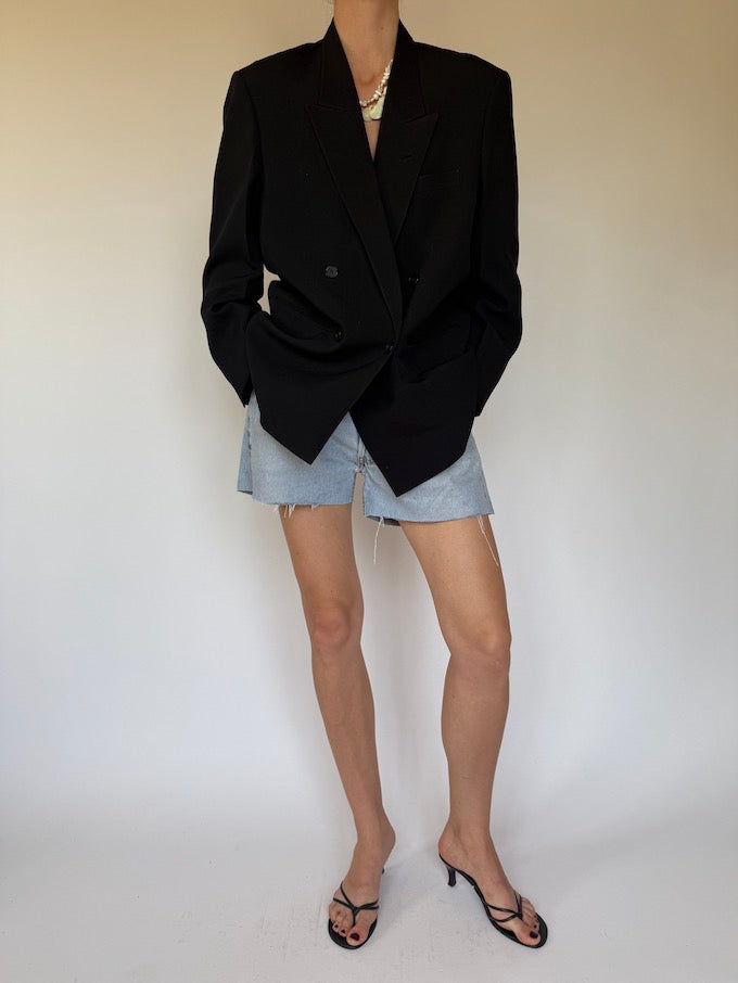 Vintage double-breasted blazer black 6328