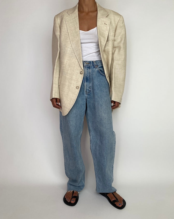 VINTAGE OVERSIZED LIGHT BEIGE BLAZER 2984