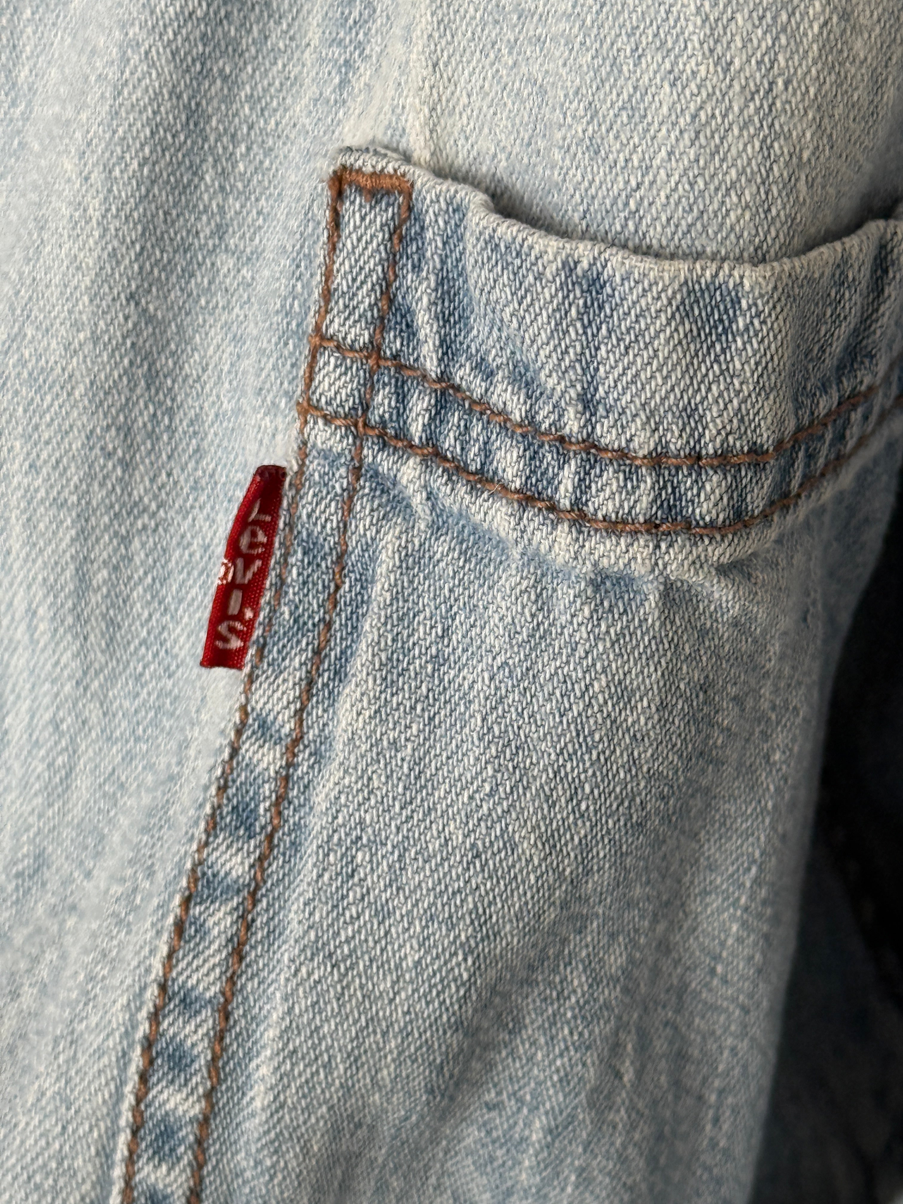 Vintage Levi’s denim shirt chest pocket detail