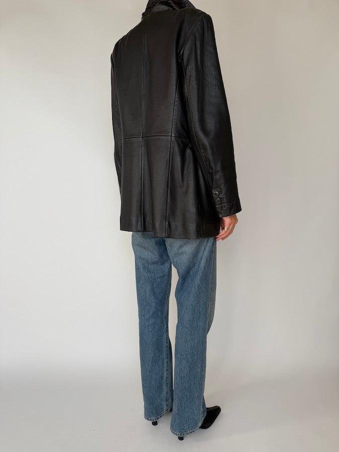 Vintage Leather Jacket Black 6202