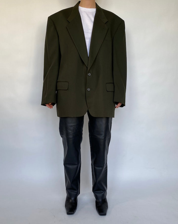 VINTAGE OVERSIZED DARK GREEN BLAZER 415