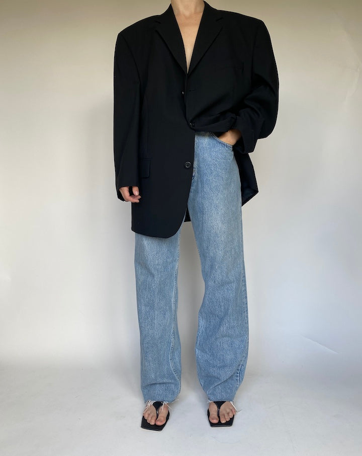 VINTAGE BLACK SINGLE BREASTED BLAZER 3095