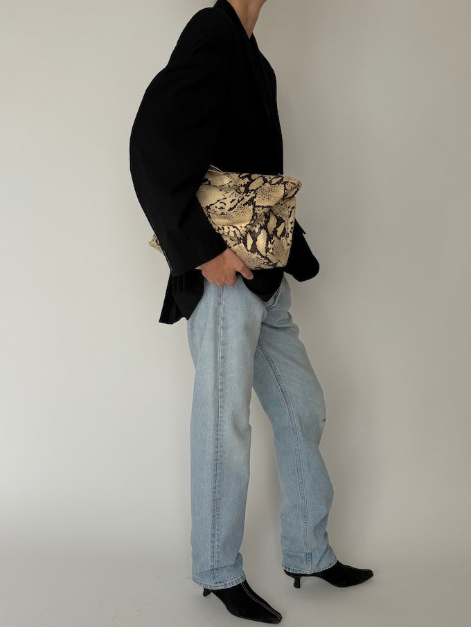 Vintage Pinstripe Blazer Black 6643