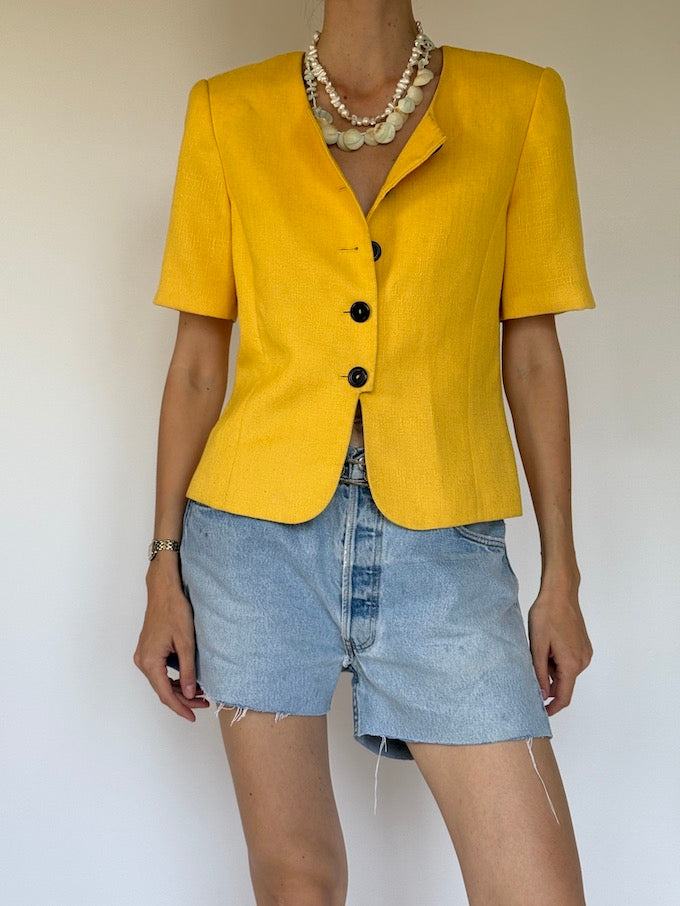 Vintage Structured Blazer-Top yellow 6334