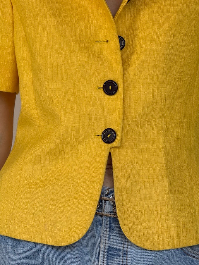 Vintage Structured Blazer-Top yellow 6334