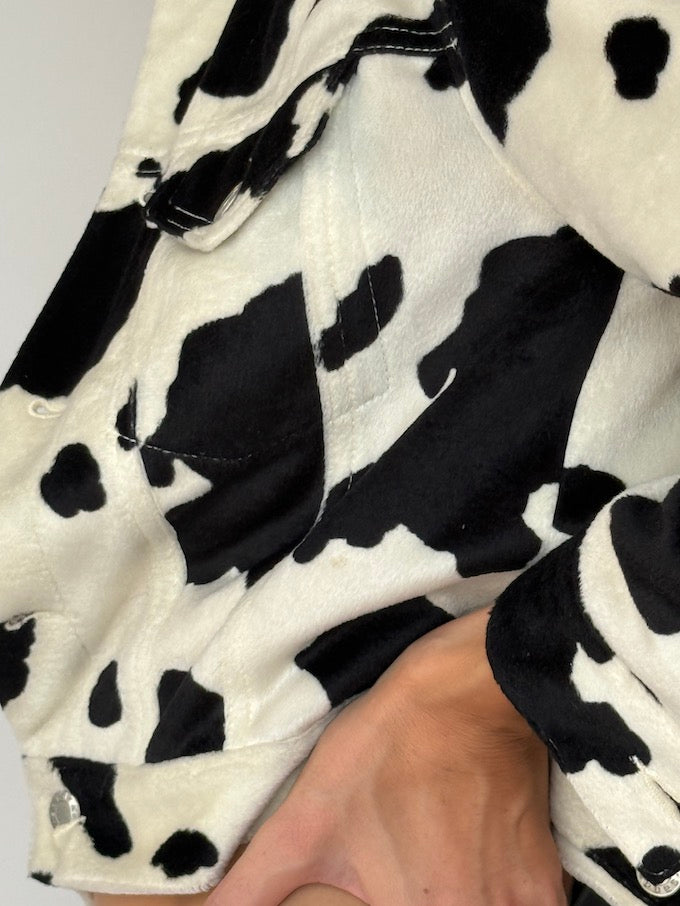 Vintage Cow-Print Faux Jacket 5875