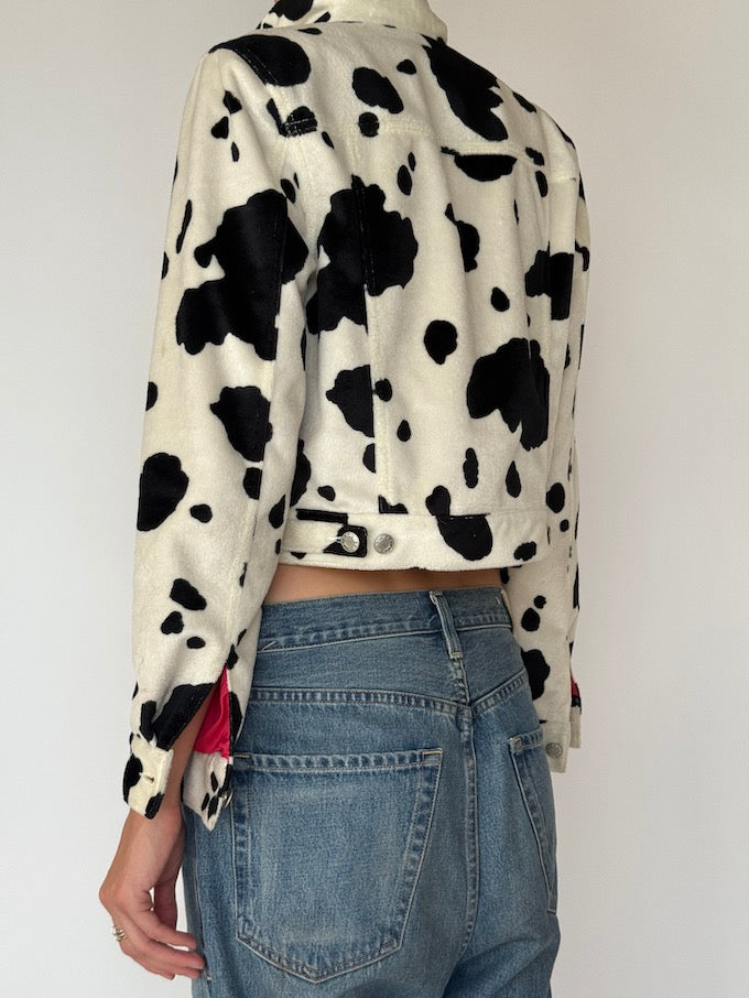Vintage Cow-Print Faux Jacket 5875