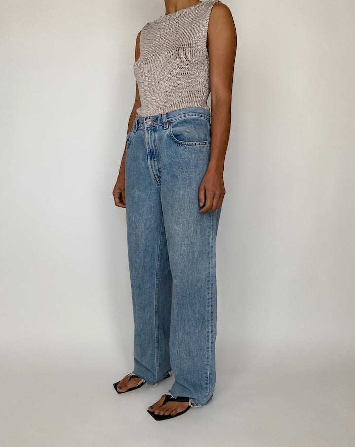 VINTAGE KNITTED BEIGE TOP 2420