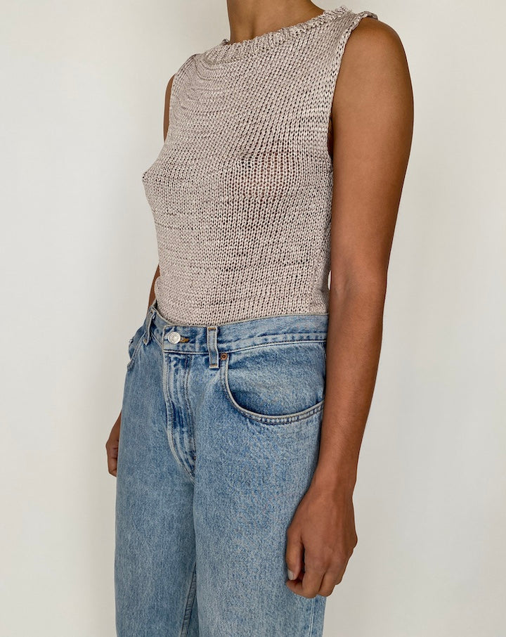 VINTAGE KNITTED BEIGE TOP 2420