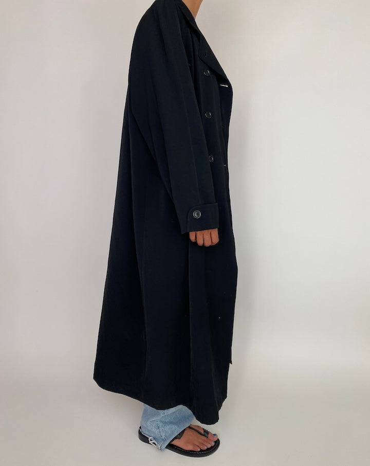 VINTAGE OVERSIZED BLACK LONG COAT 2991