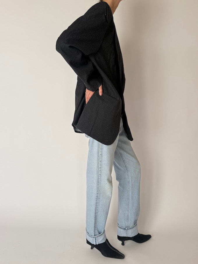 Vintage Charcoal Oversized Blazer 6646
