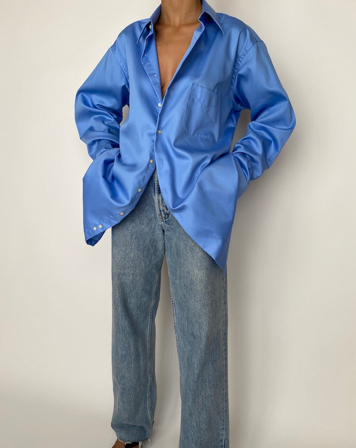 VINTAGE OVERSIZED BLUE SHIRT 2423
