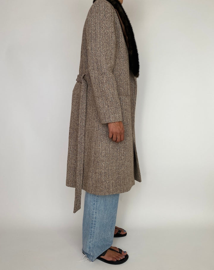 VINTAGE BROWN TRENCH COAT 2992