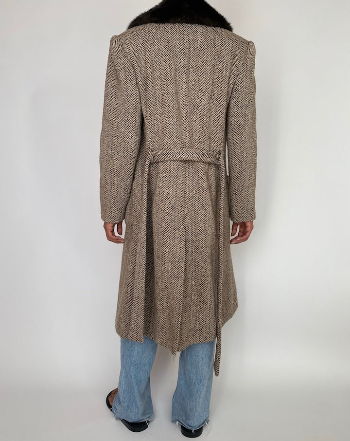 VINTAGE BROWN TRENCH COAT 2992