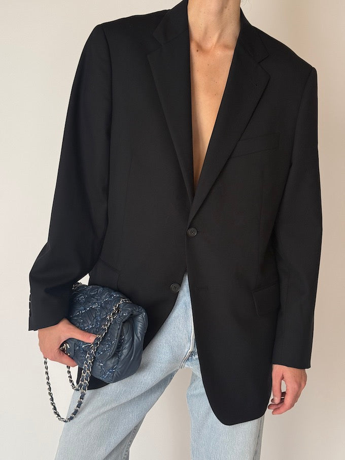 Vintage Classic Black Wool Blazer 6647