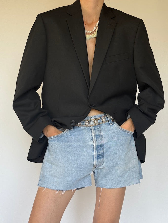 Vintage single-breasted blazer black 6332