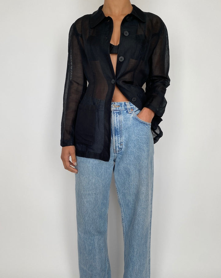 VINTAGE SHEER BLACK TOP 2427