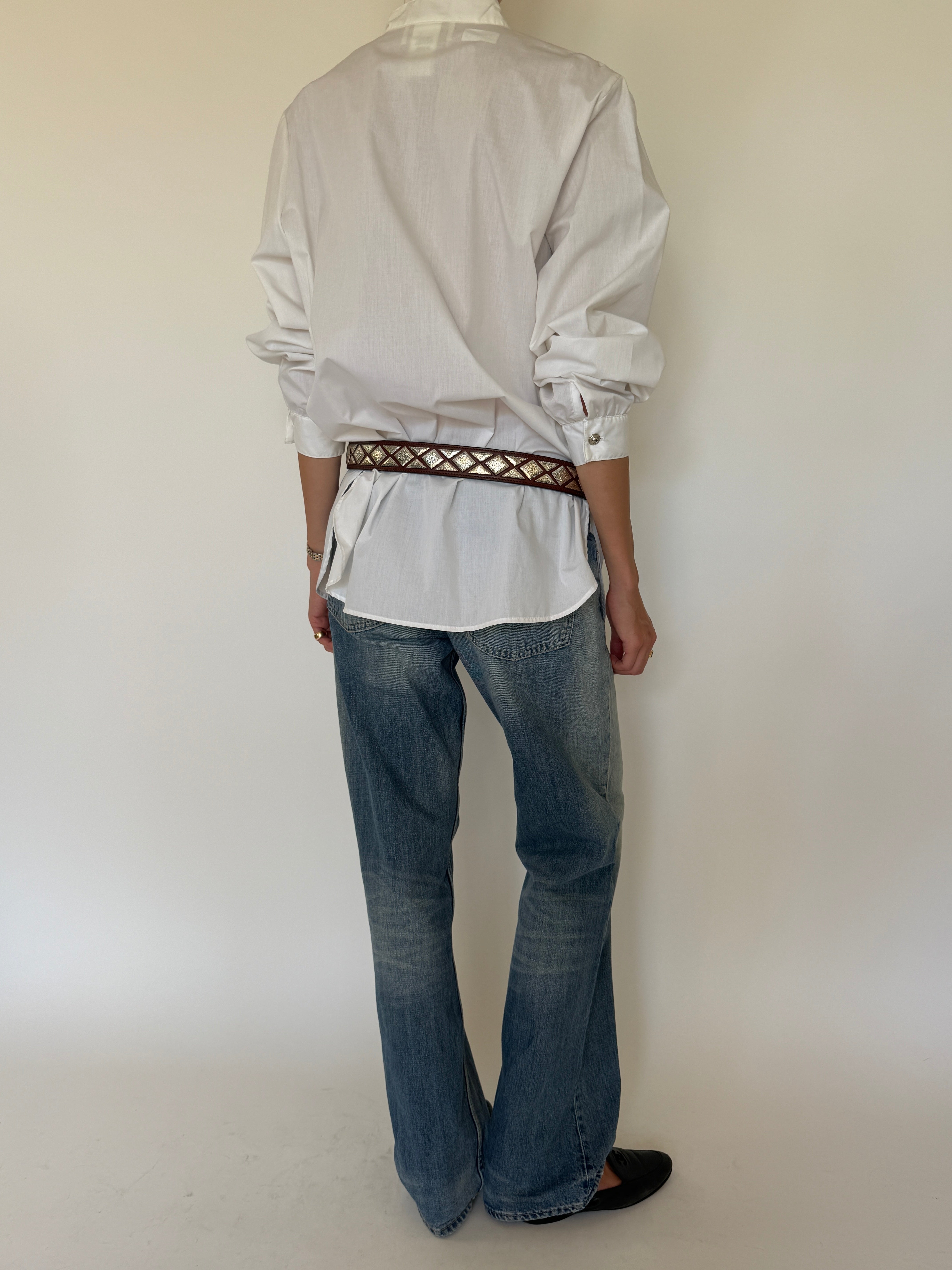 Vintage Lightweight Button-Up Shirt White 8058