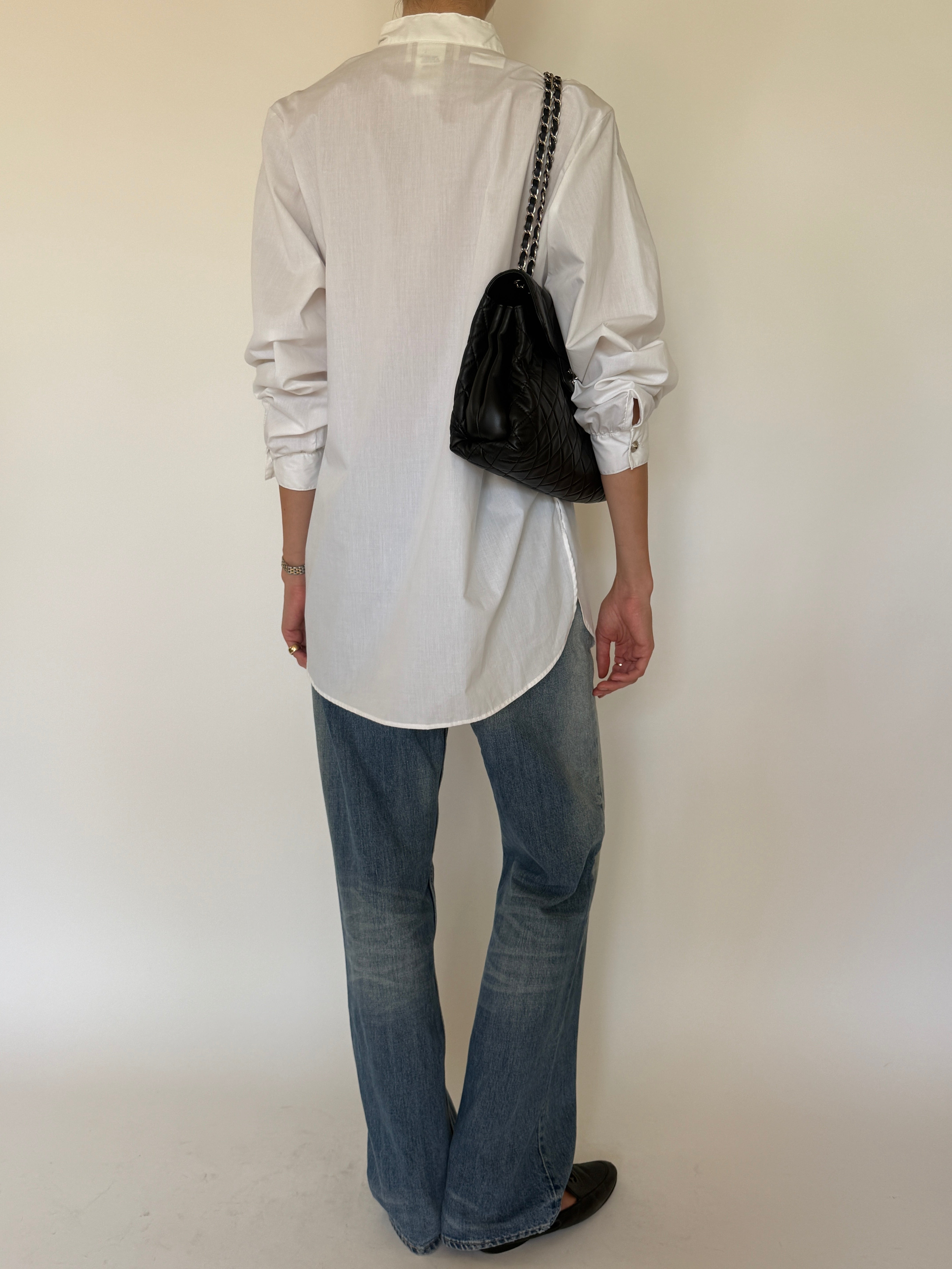 Vintage Lightweight Button-Up Shirt White 8058