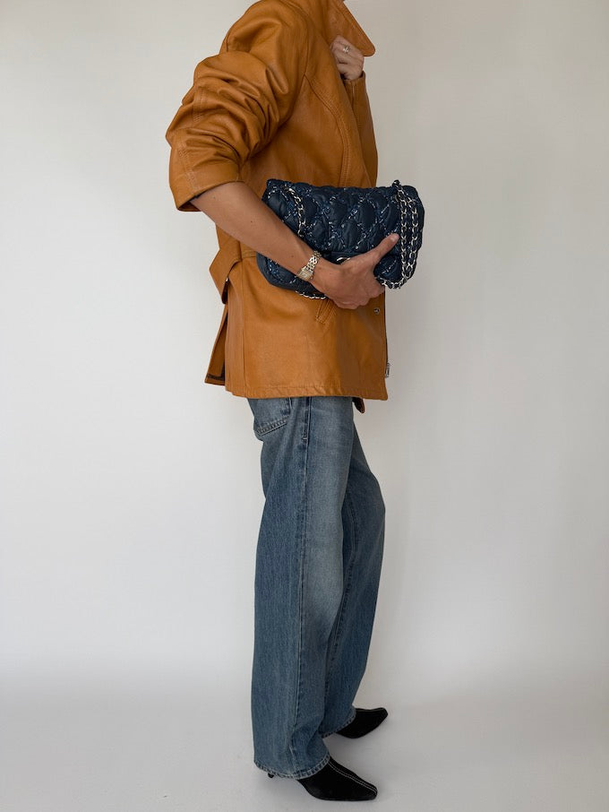 Vintage Beige Leather Jacket 5077