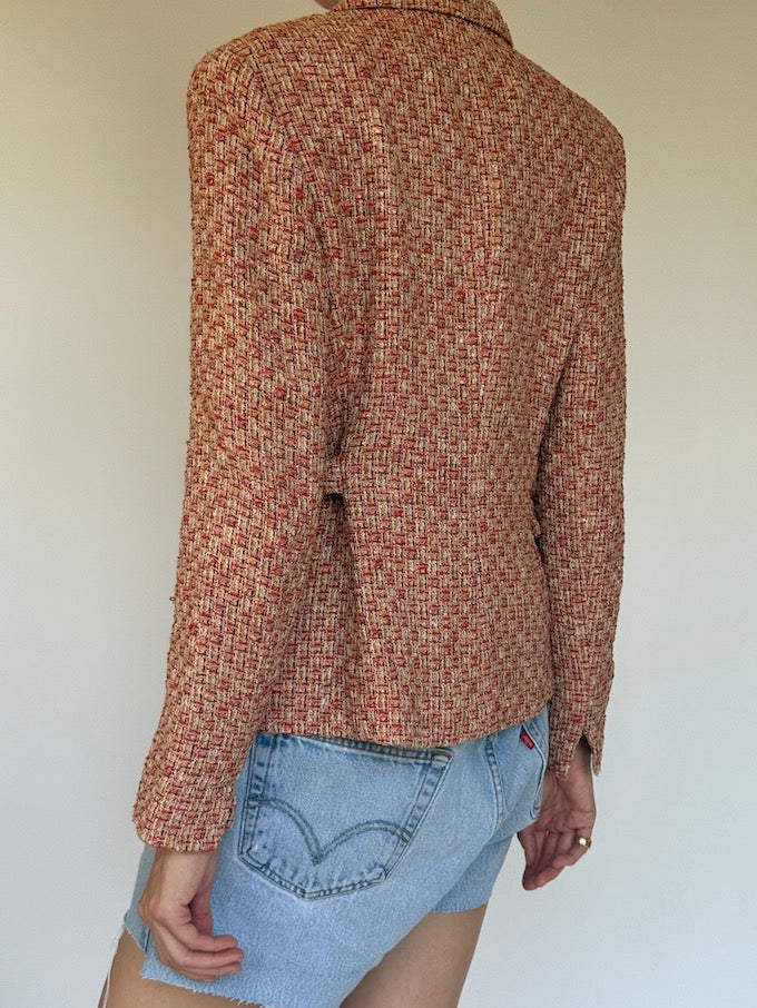 Vintage Tweed Blazer Red & Cream 6338
