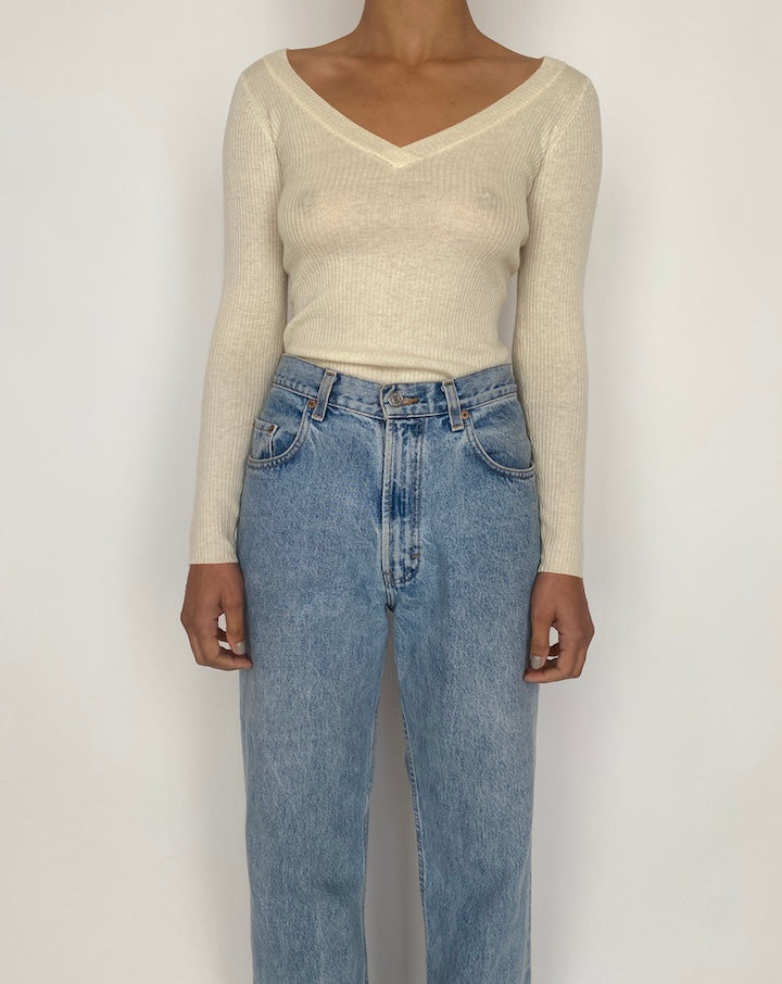 VINTAGE CREAM JUICY COUTURE CASHMERE SWEATER 2430