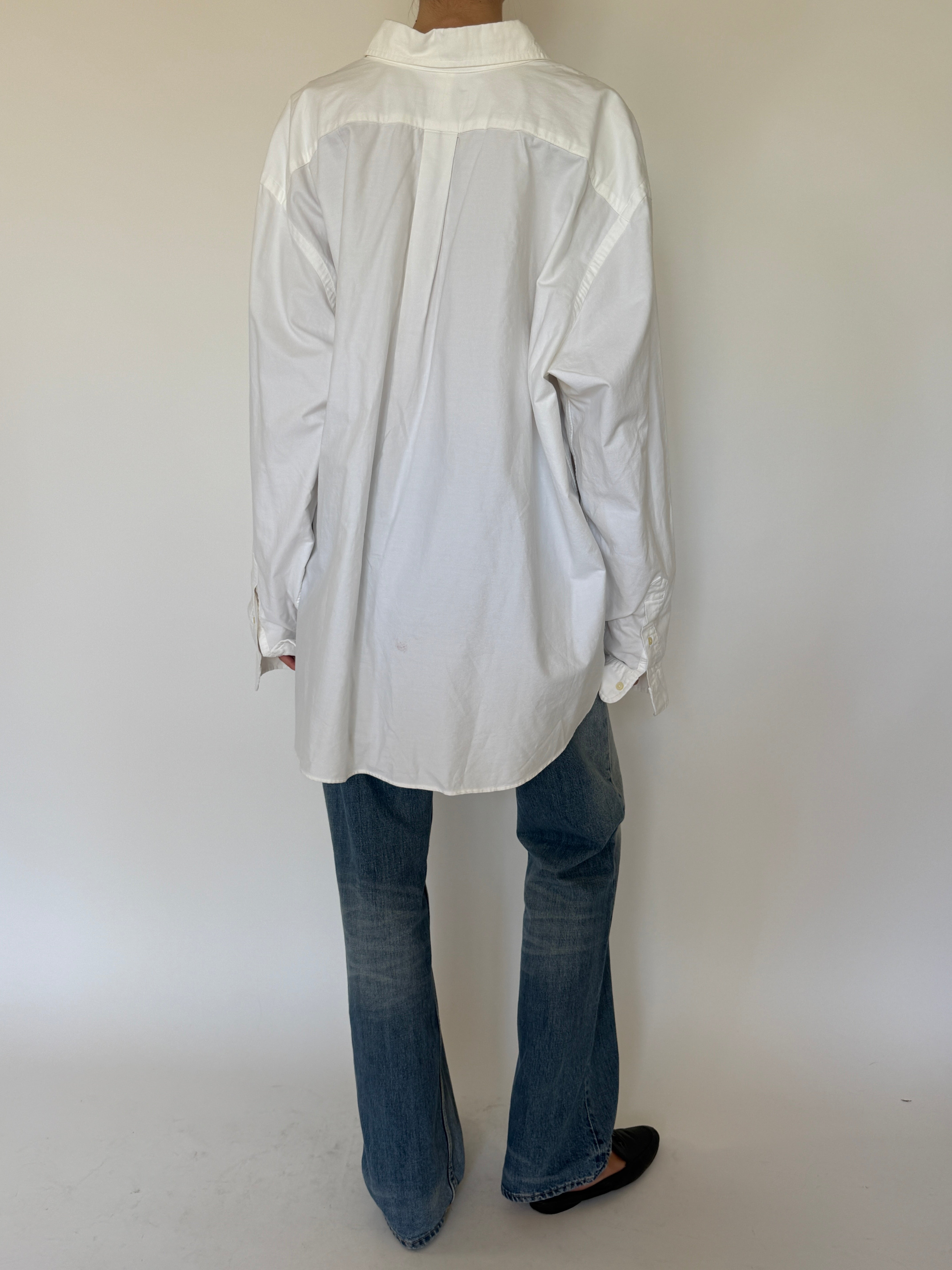 Vintage Ralph Lauren white oversized shirt back view