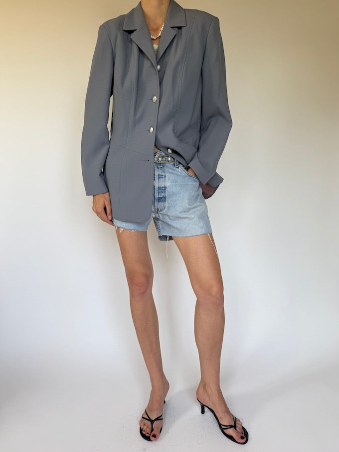 Vintage blazer muted blue 6339