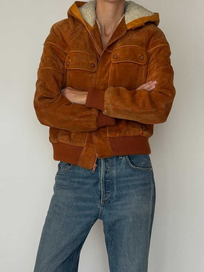 Vintage Boxy Suede Leather Jacket 4287