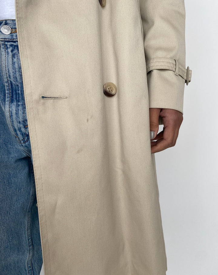 VINTAGE OVERSIZED LIGHT BEIGE TRENCH COAT 2436