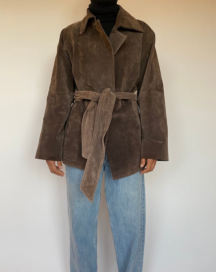 VINTAGE BROWN SUEDE LEATHER JACKET 1644