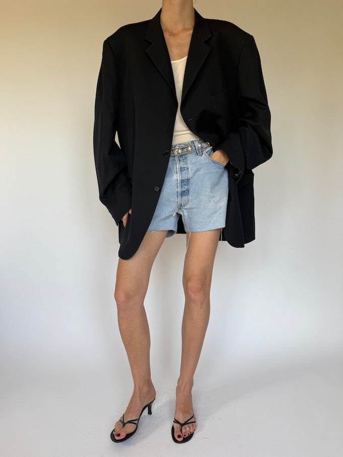 Vintage oversized blazer in a wool blend black 5436