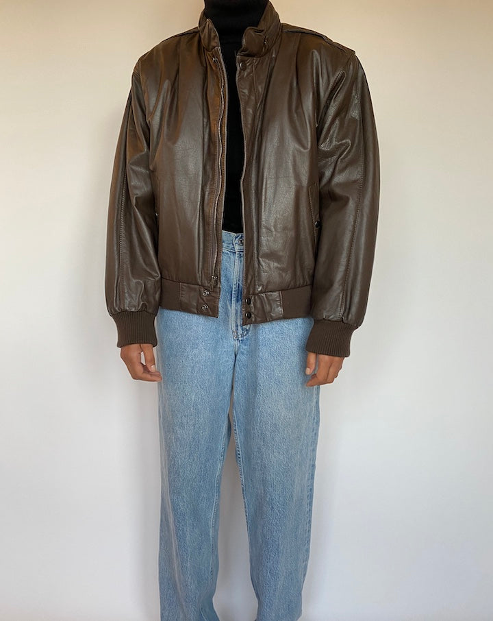 VINTAGE BROWN LEATHER JACKET 1646