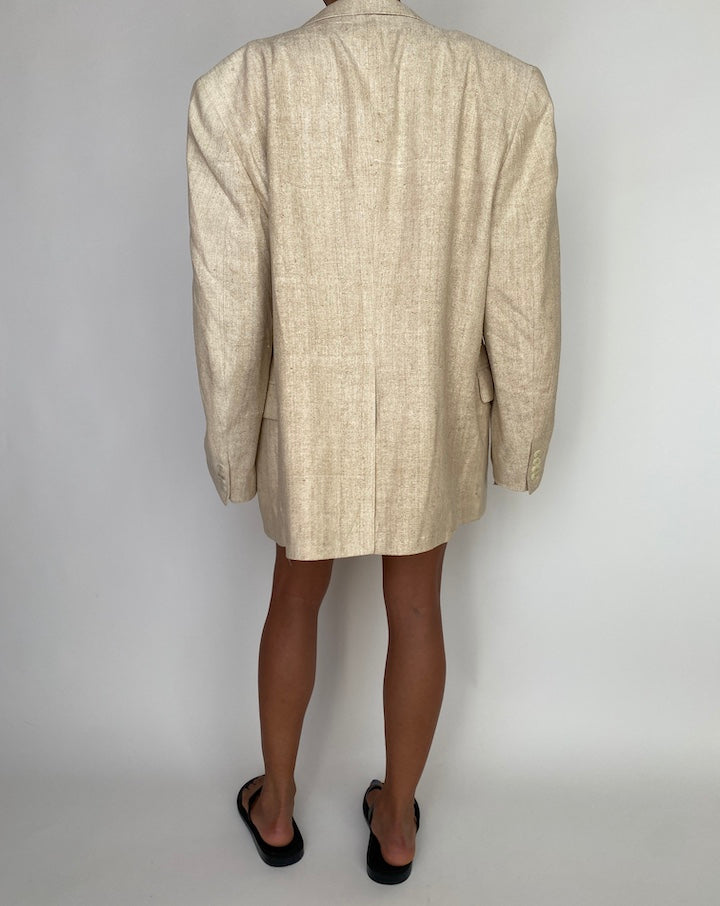 VINTAGE OVERSIZED LIGHT BEIGE BLAZER 3008