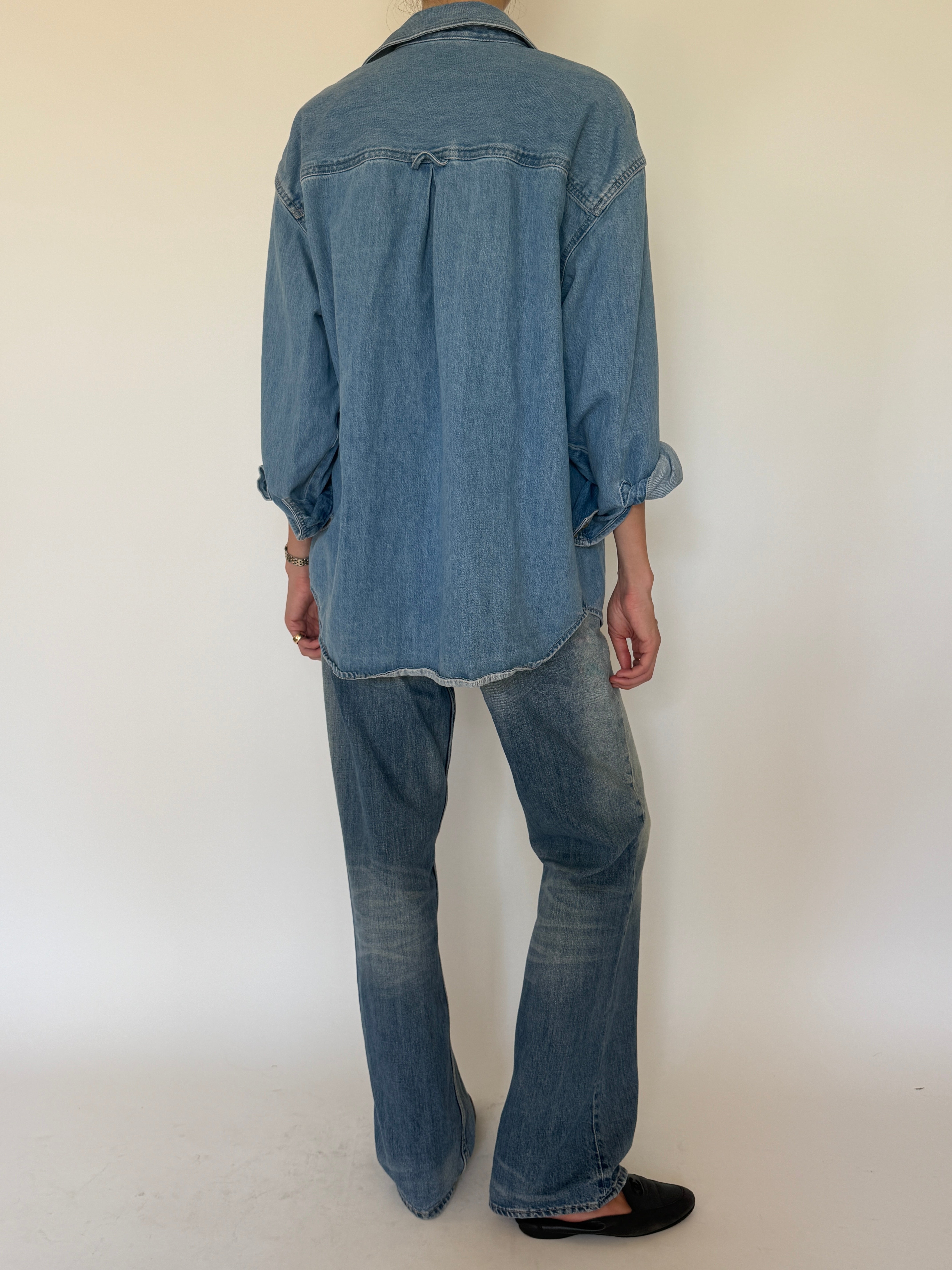 Vintage oversized denim shirt back view
