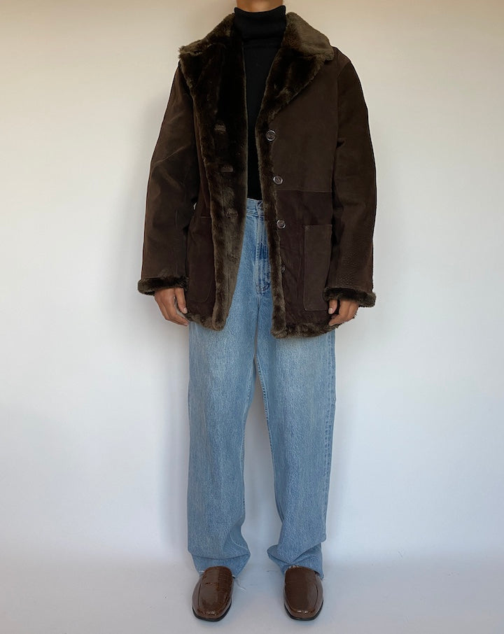 VINTAGE BROWN SUEDE LEATHER JACKET 1649