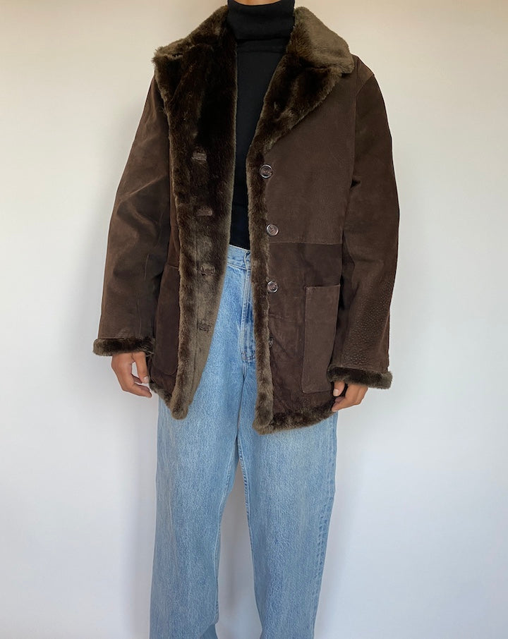 VINTAGE BROWN SUEDE LEATHER JACKET 1649