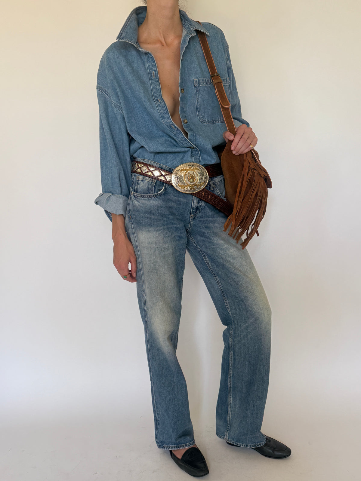 Vintage oversized denim shirt alternate view