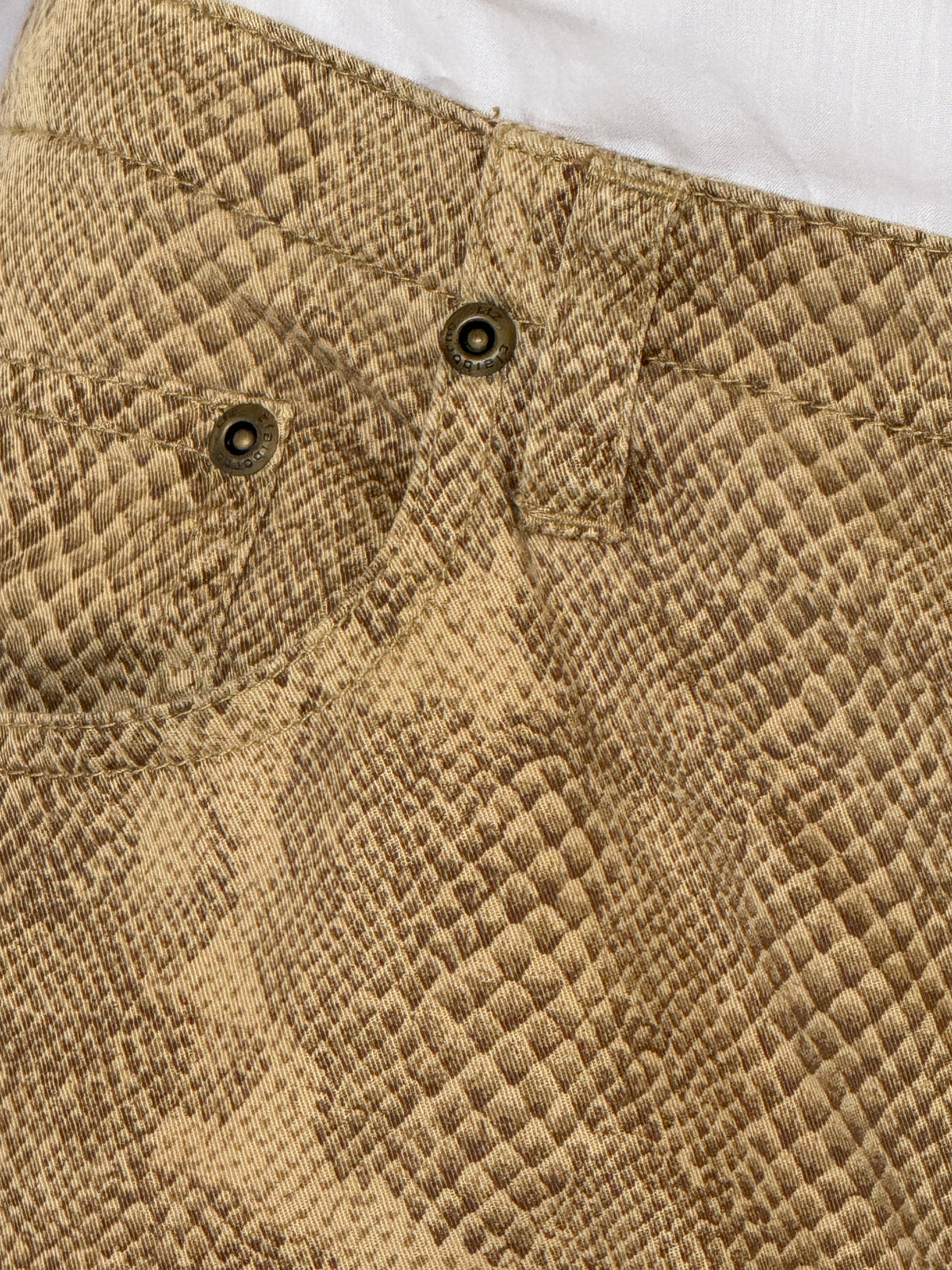 Vintage Tan Snakeskin Print Pants 8381