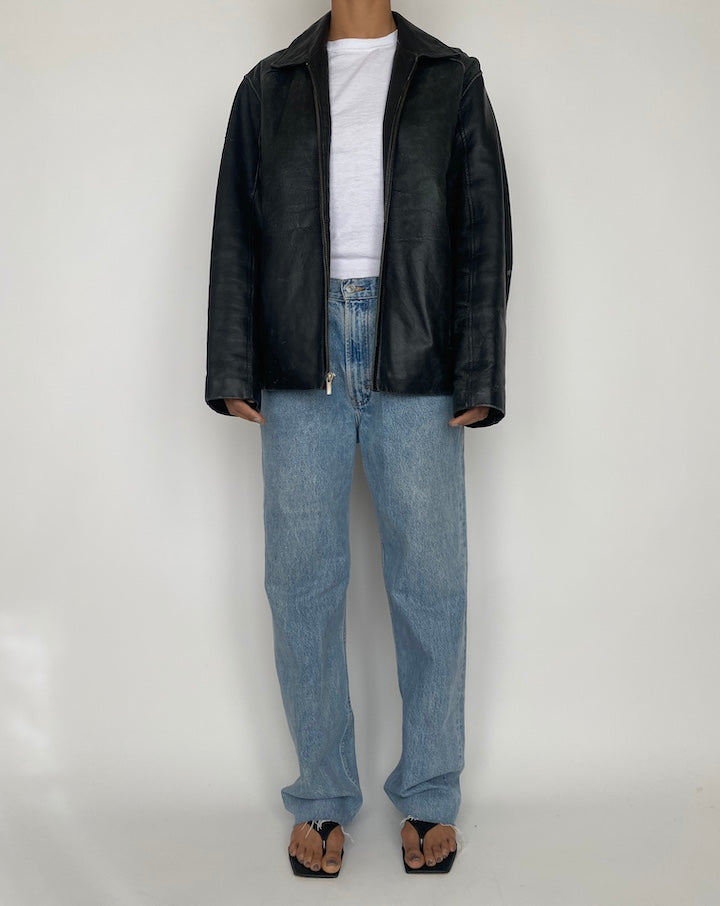 VINTAGE BLACK LEATHER JACKET 2444