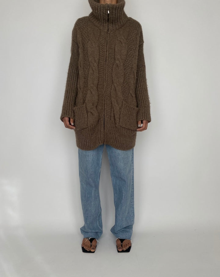 VINTAGE OVERSIZED SOFT BROWN SWEATER 2445