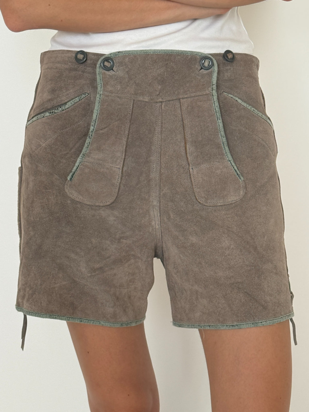 Vintage western suede leather shorts view 5