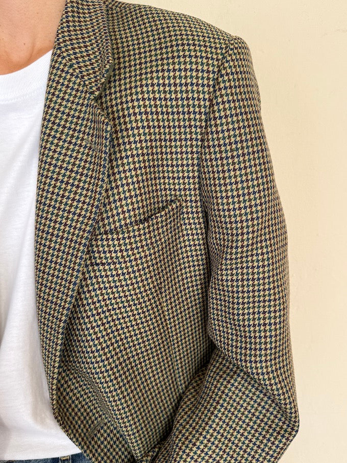 VINTAGE HOUNDSTOOTH WOOL BLAZER  5869