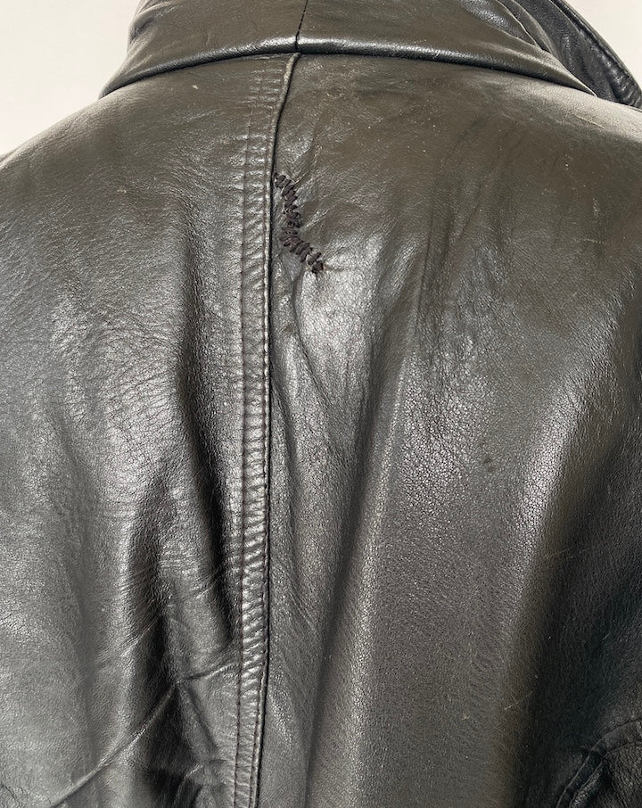 VINTAGE BLACK BOXY LEATHER JACKET 2452