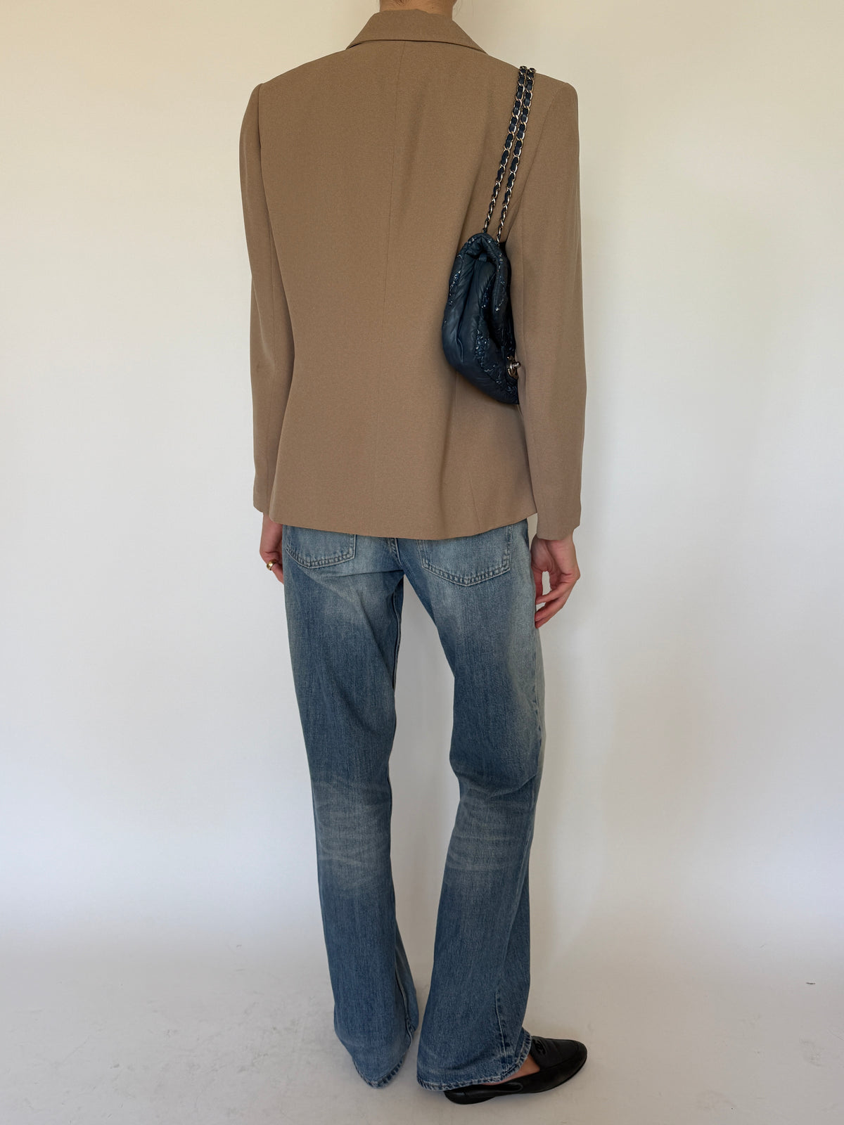 Vintage camel blazer back view
