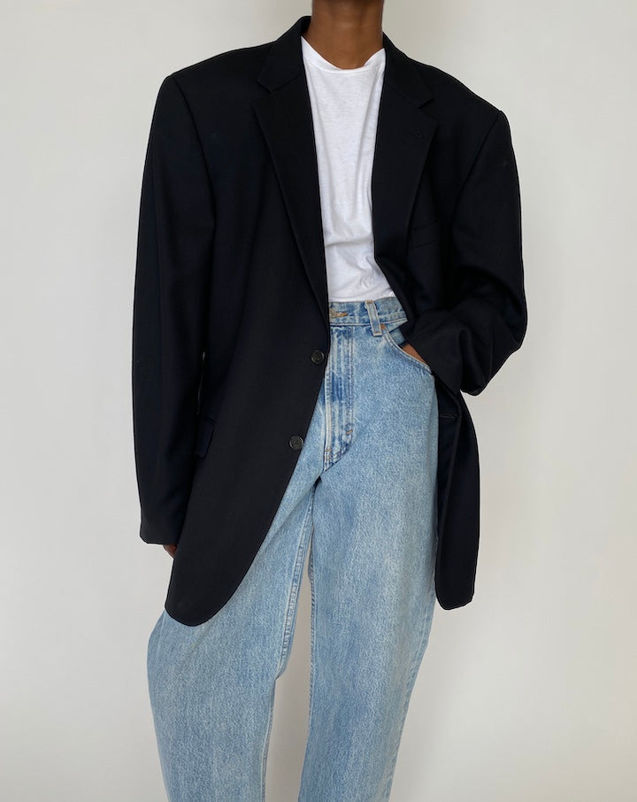 VINTAGE BLACK OVERSIZED BLAZER 3880