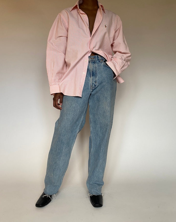 VINTAGE PINSTRIPED RALPH LAUREN SHIRT 4420