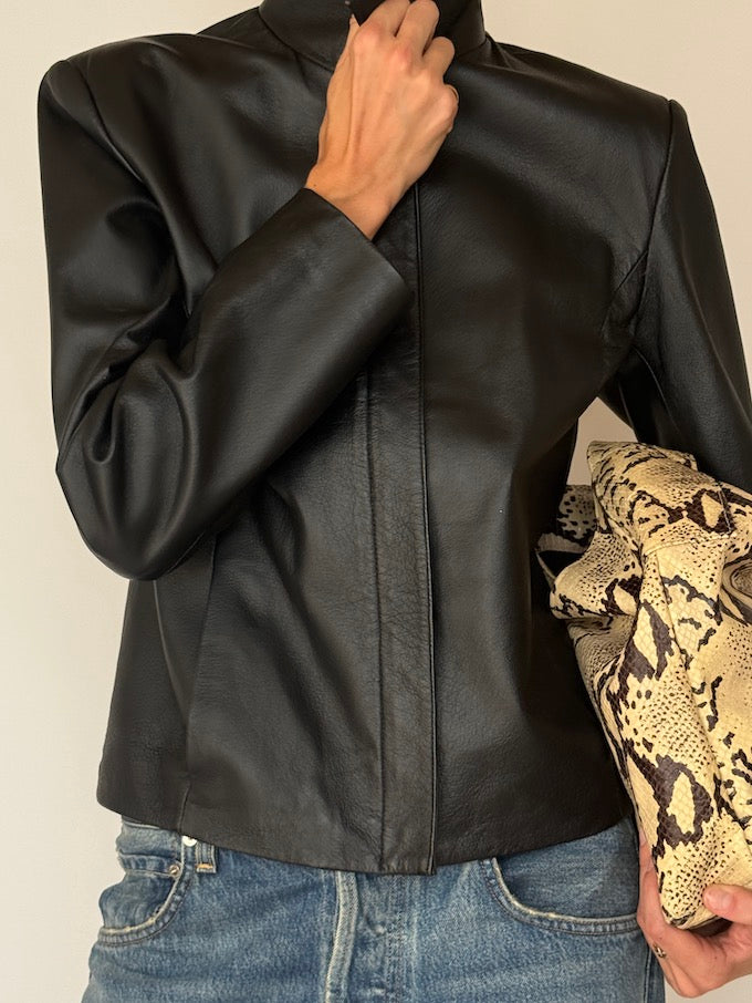 Vintage Leather jacket Black 6454