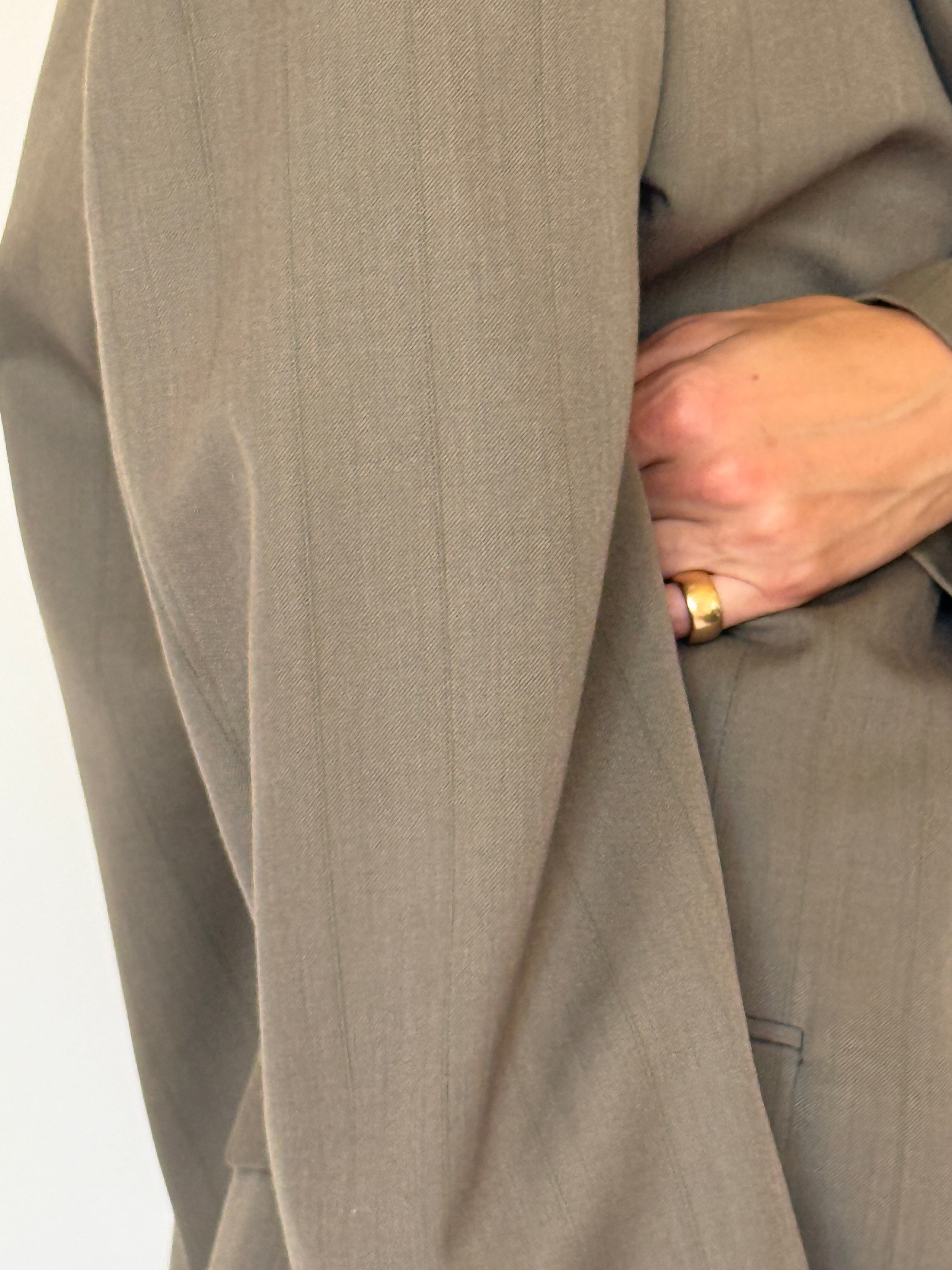Vintage Oversized Pinstripe Blazer Taupe 7515